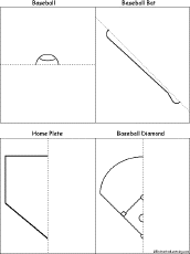 Search result: 'Symmetrical Baseball Pictures: Finish the Drawing Printout'