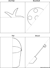 Search result: 'Symmetrical Beach Pictures: Finish the Drawing Printout'