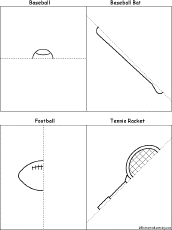 Search result: 'Symmetrical Sports Pictures: Finish the Drawing Printout'