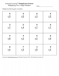 Search result: 'Generate Multiplication Worksheets: One Digit + One Digit, Vertiacl Format'