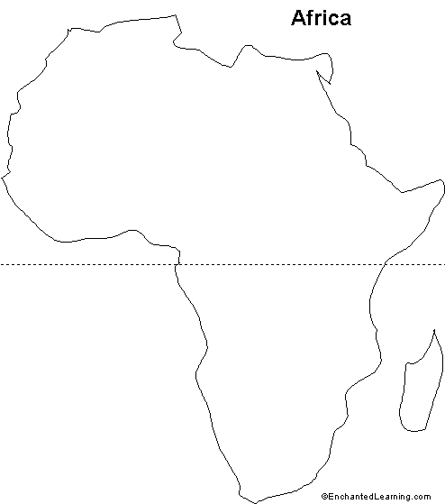 Outline Map Africa Enchantedlearning Com