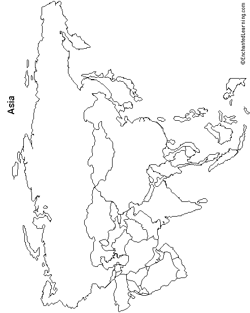 outline map of asia with rivers Outline Map Asia Enchantedlearning Com outline map of asia with rivers