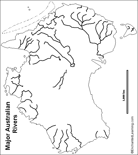 Outline Map: Australian Rivers