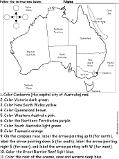 australia follow the instructions enchantedlearningcom