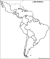 Search result: 'Outline Map of Latin America (country border marked)'