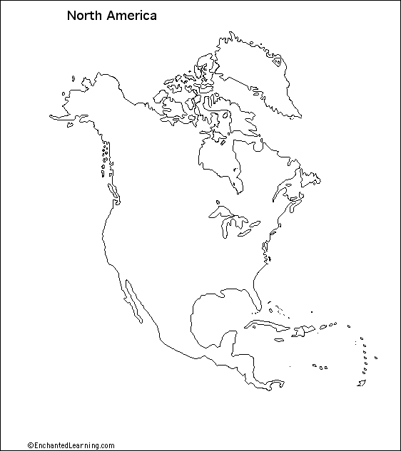 Outline Map North America