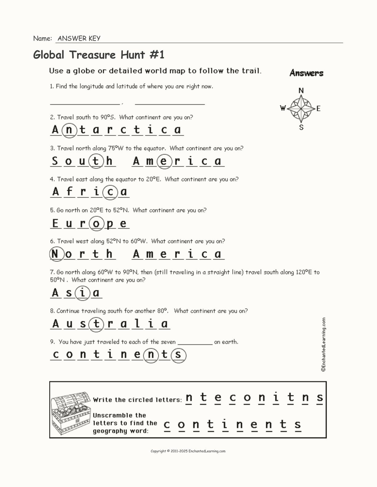 Global Treasure Hunt #1 interactive worksheet page 2