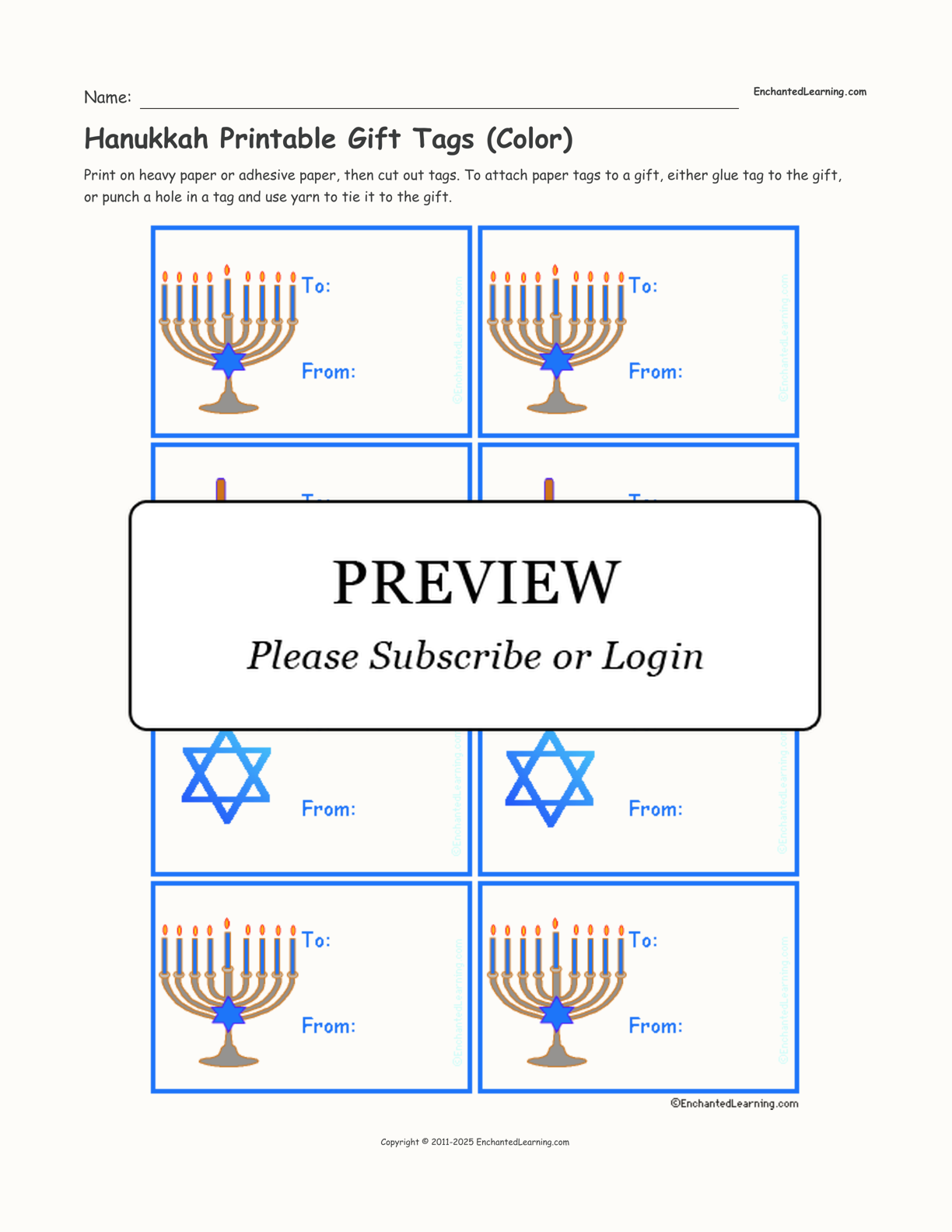 Printable Menorah Magic Hanukkah Gift Tags (Instant Download)