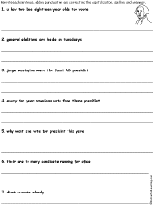 Presidents Day Correct The Sentences Printout Enchantedlearning Com