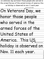 Veterans Day Rewrite-the-Paragraph worksheet