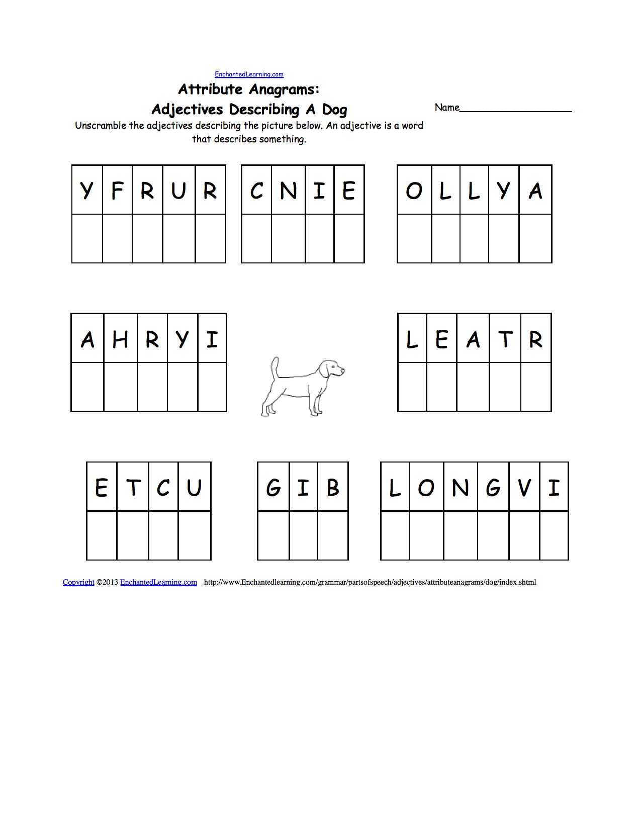 Search result: 'Unscramble Adjectives - Printable Worksheets'