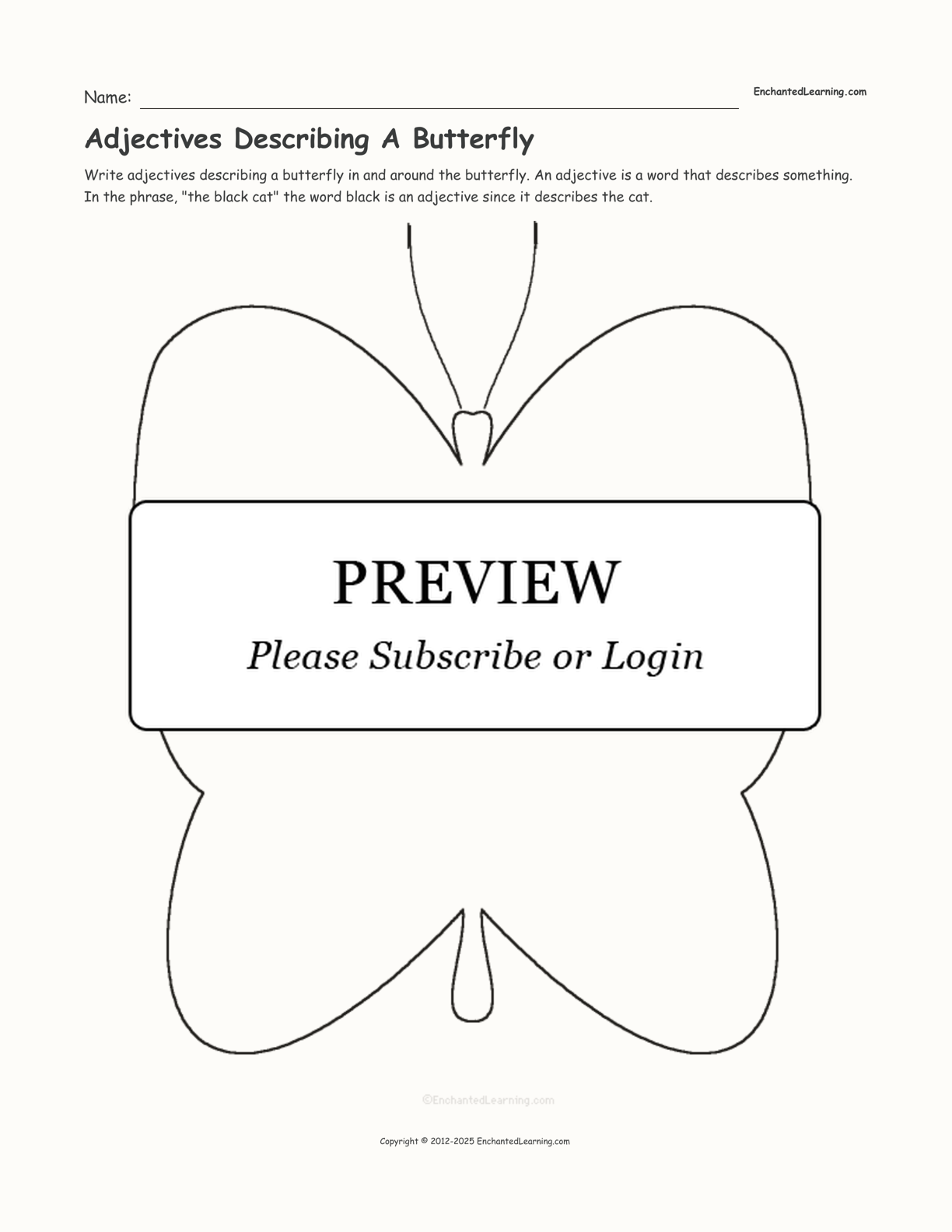 Adjectives Describing A Butterfly Enchanted Learning