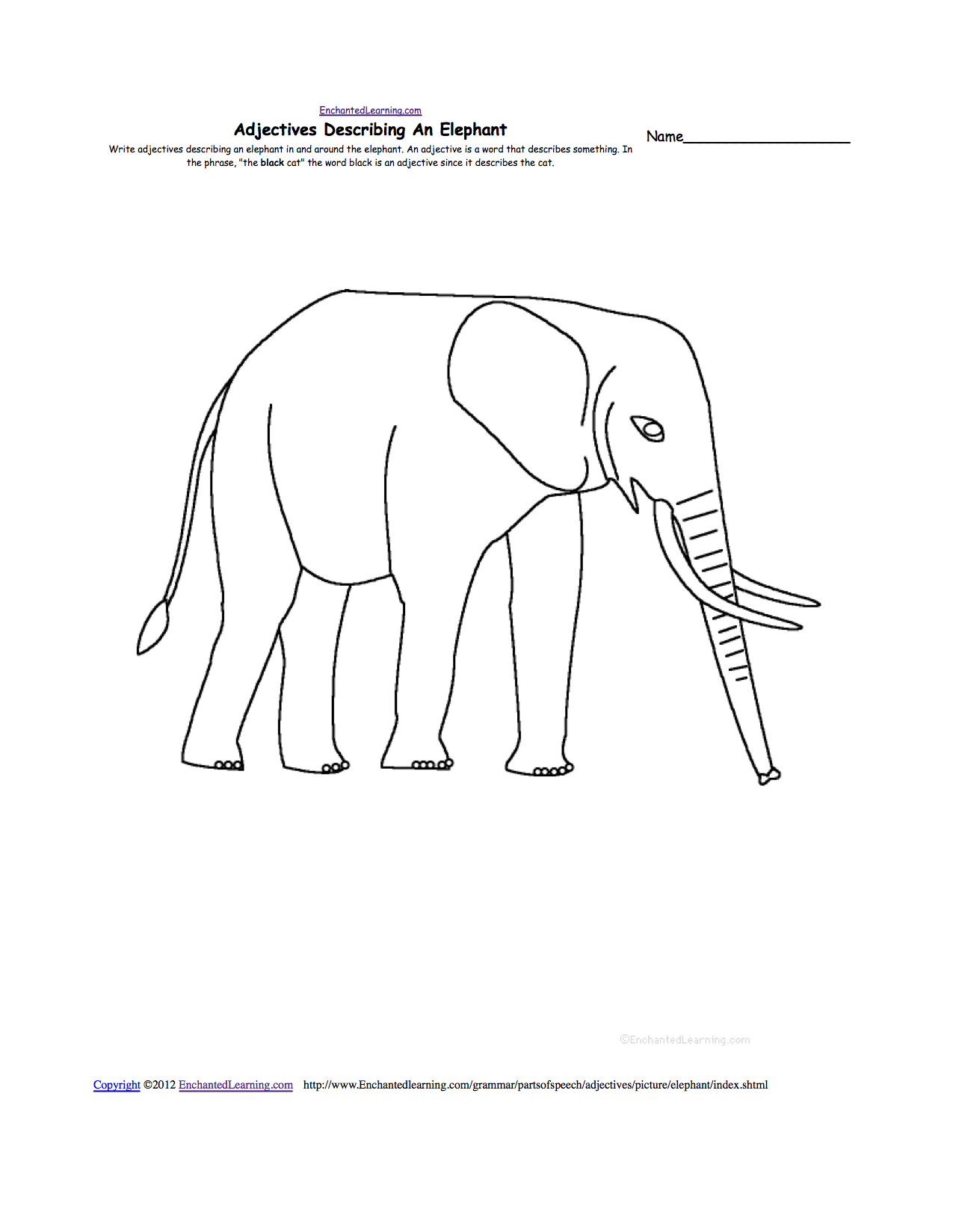 Adjective and A List of Adjectives: EnchantedLearning.com parts of a bat diagram 