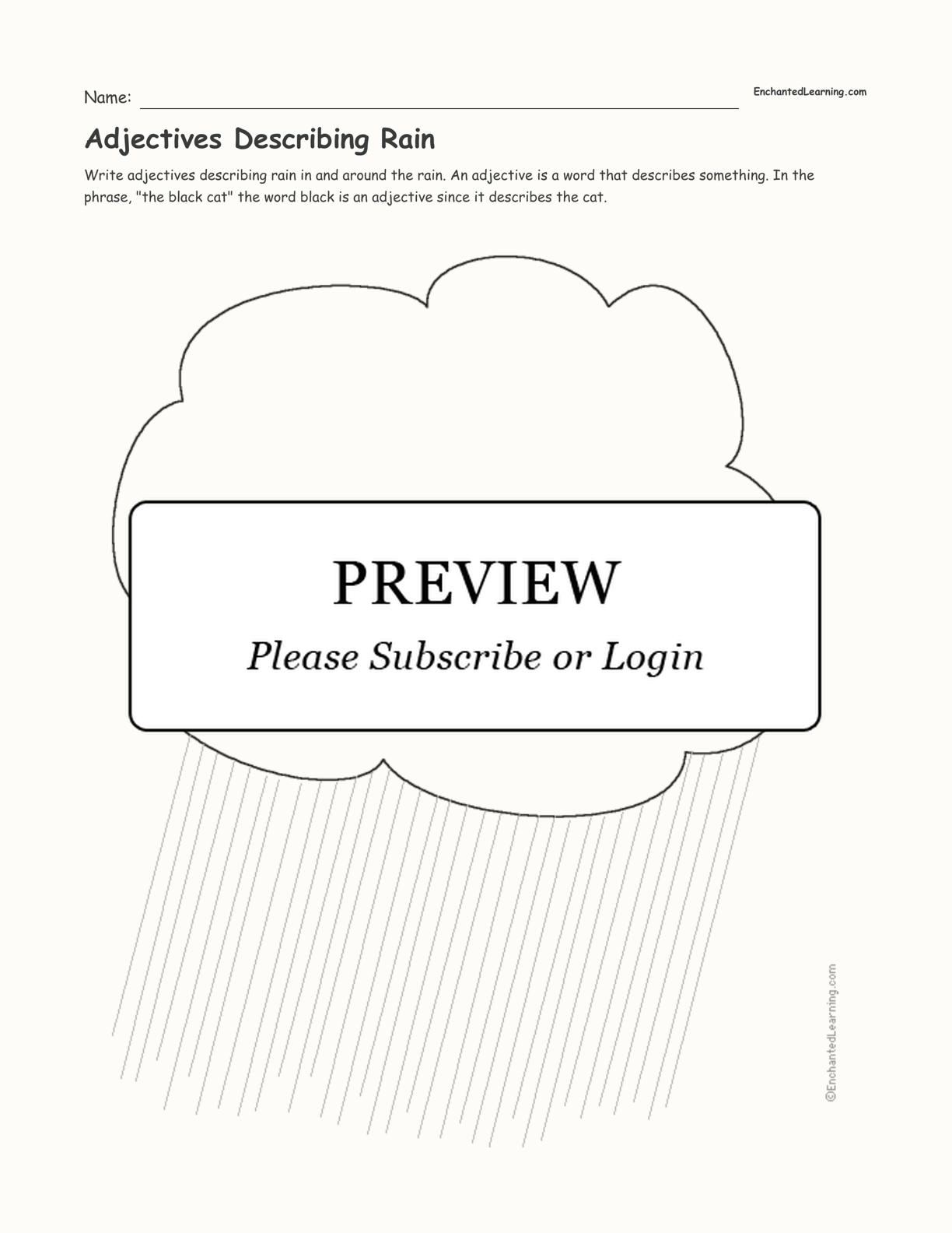 Adjectives Describing Rain interactive worksheet page 1