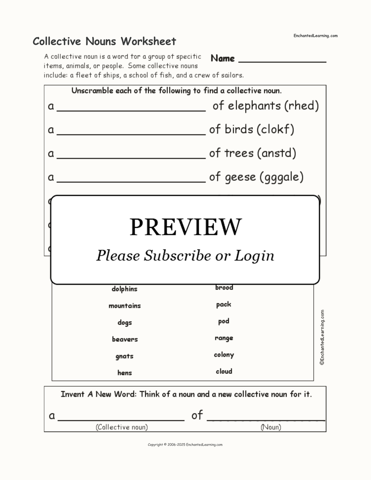 Collective Nouns Worksheet interactive worksheet page 1