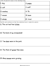 Plural Nouns Plus Worksheets Enchantedlearning Com