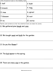 plural nouns plus worksheets enchantedlearning com