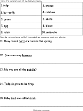 Plural Nouns Plus Worksheets Enchantedlearning Com