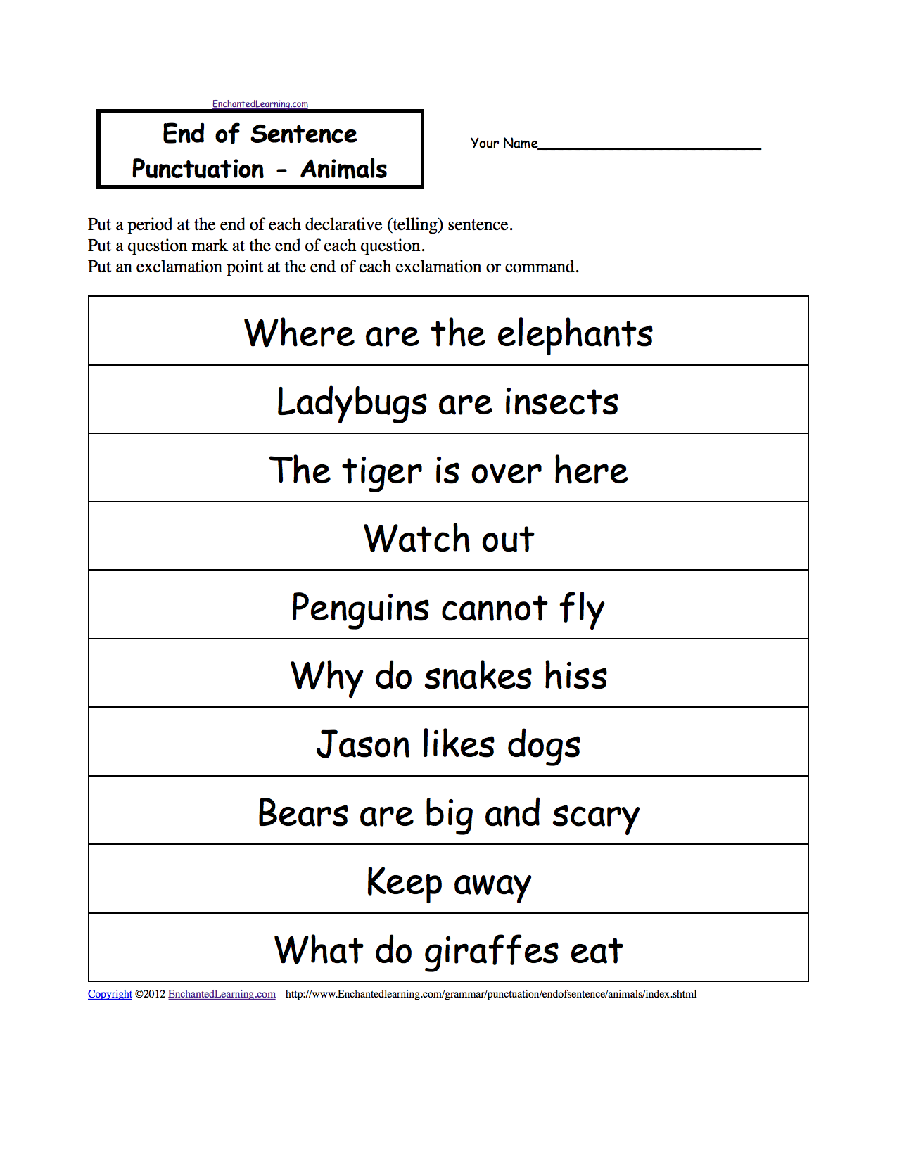 end-of-sentence-punctuation-printable-worksheets-enchantedlearning