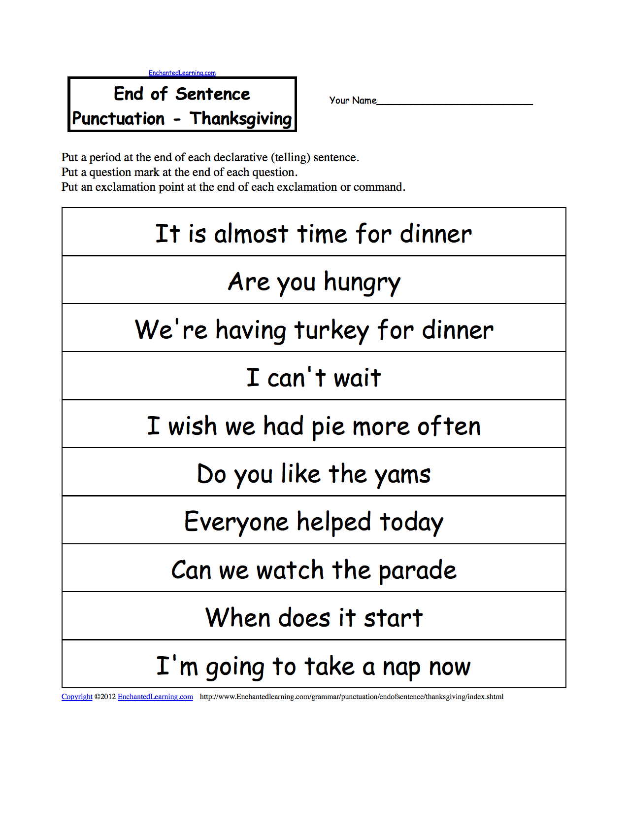 end-of-sentence-punctuation-printable-worksheets-enchantedlearning