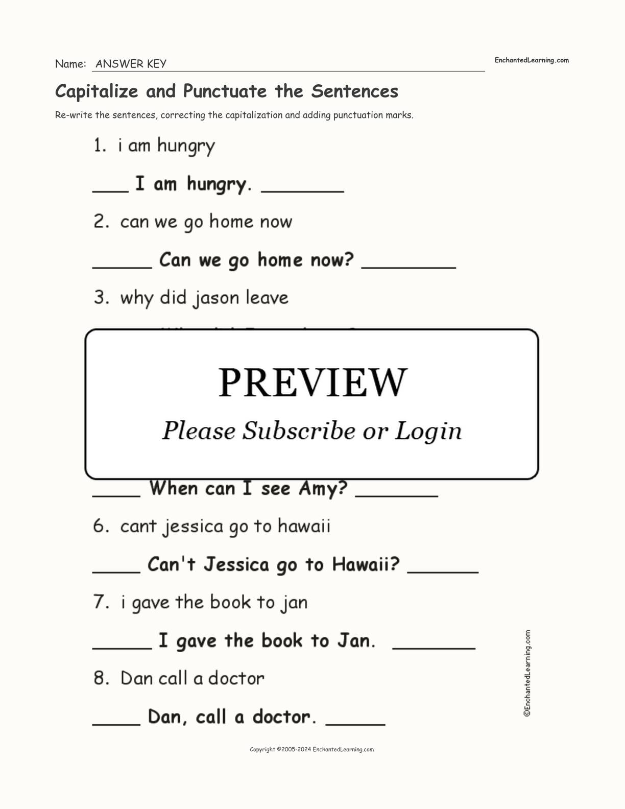 Capitalize and Punctuate the Sentences interactive worksheet page 2