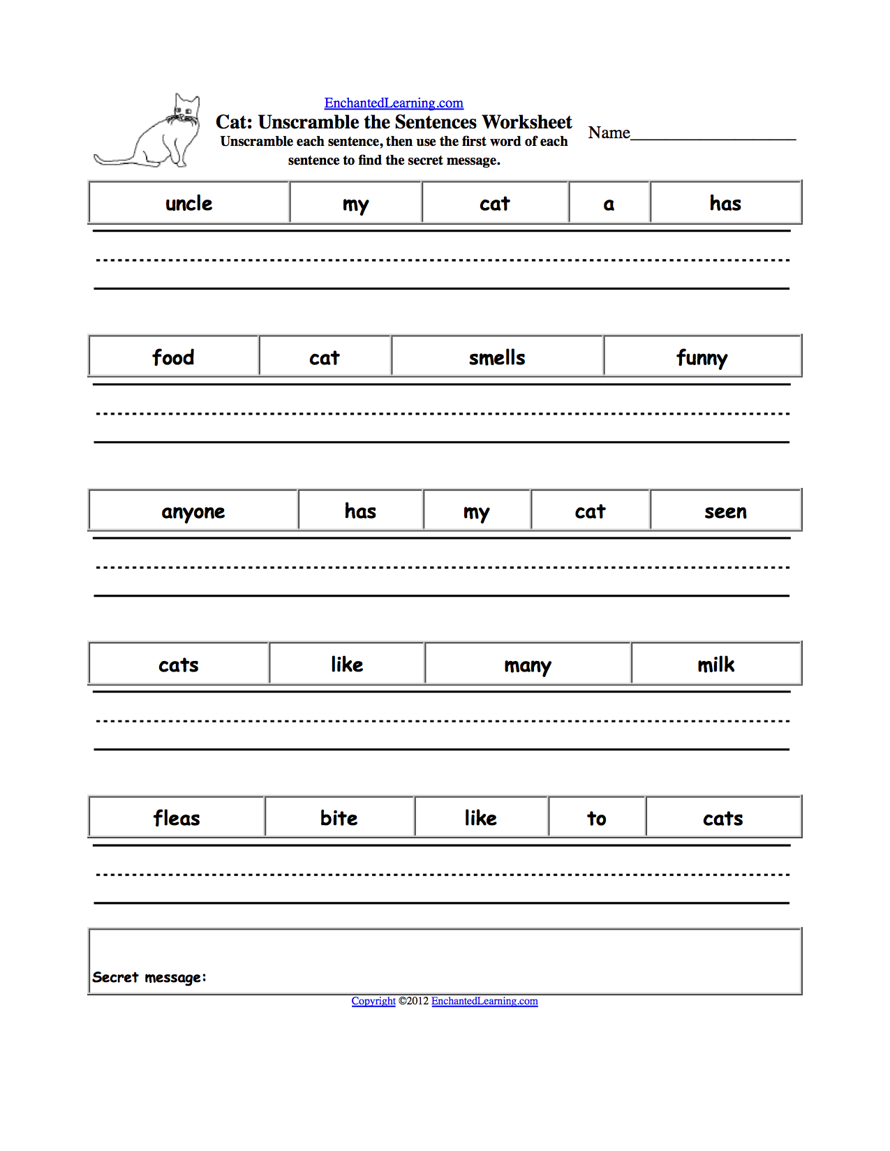 unscramble the sentences