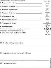 grammar worksheet