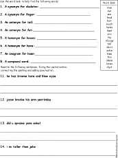 grammar worksheet