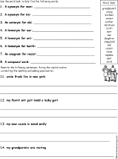 Search result: 'Family Grammar Worksheet Printout'