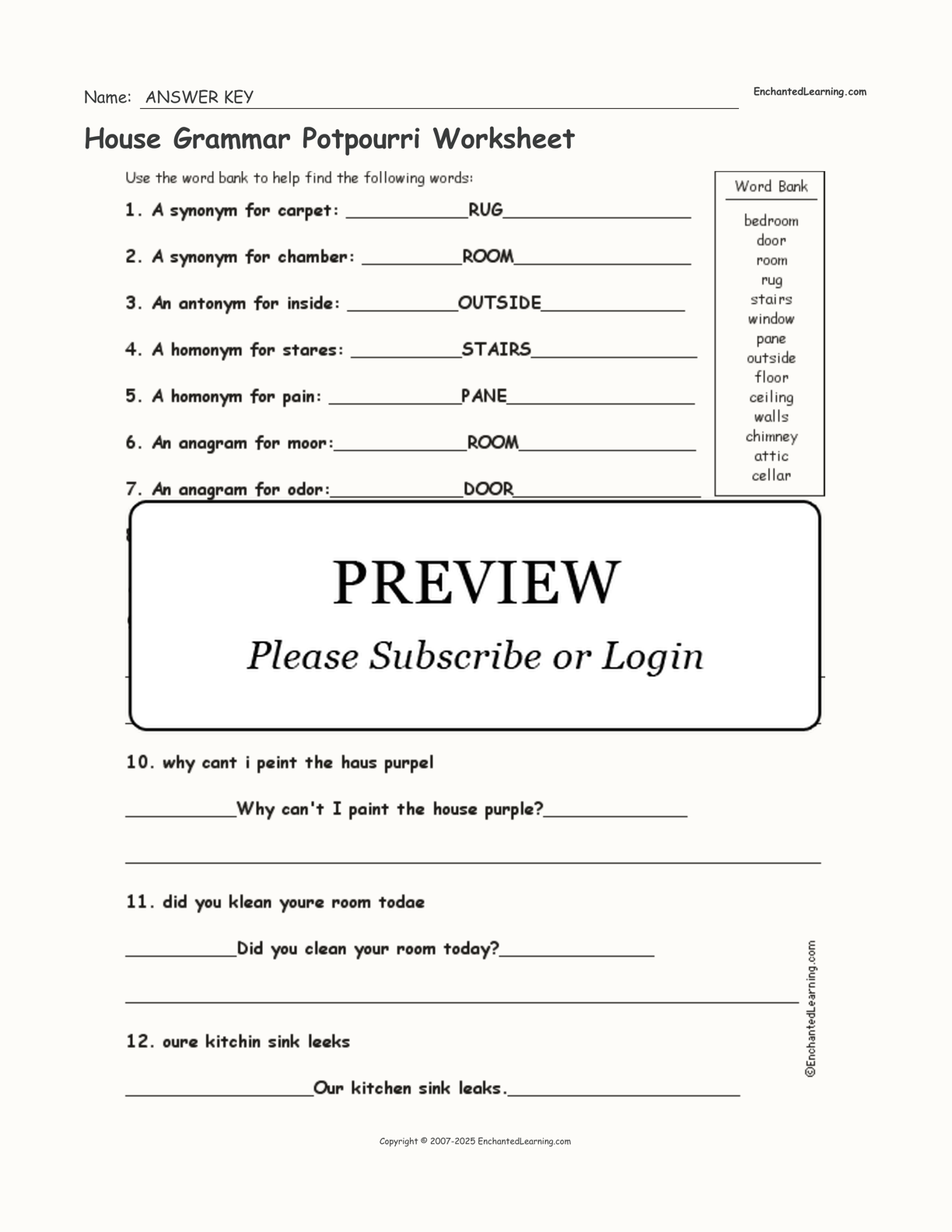 House Grammar Potpourri Worksheet interactive worksheet page 2