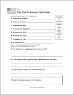 Search result: 'July 4th Grammar Worksheet'