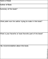 graphic organizer for a book report