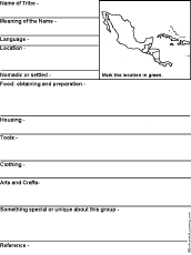 Search result: 'Central America and Mexico Native Americans Printable Graphic Organizer Worksheet with Map'
