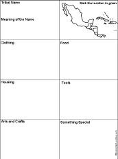 Search result: 'Central America and Mexico Native Americans Printable Graphic Organizer Worksheet with Map'