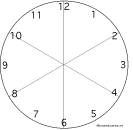 Search result: 'Clock Diagram: Six 10-Minute Divisions: Graphic Organizers'
