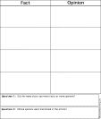 Search result: 'Fact/Opinion News Article Chart Printout: Graphic Organizers'