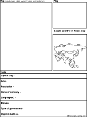 Search result: 'Asian Country Report Diagram Printout #1: Graphic Organizers'