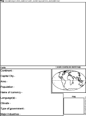 Search result: 'Country Report Diagram Printout: Graphic Organizers'