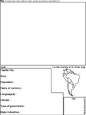 Search result: 'South America Country Report Diagram Printout #2: Graphic Organizers'