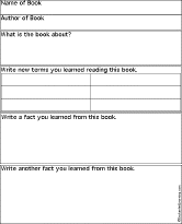 Search result: 'Non-Fiction Book Review Chart Printout: Graphic Organizers'