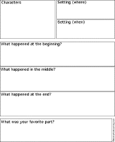 Search result: 'Simple Book Report Diagram Printout (3x4): Graphic Organizers'
