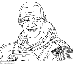 Buzz Aldrin Coloring Book Printout and Interactive Coloring Page