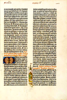 42-Line Bible, page from the Gospel According to Mark