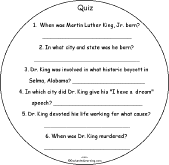 Search result: 'Martin Luther King, Jr. Shape Book: Quiz'