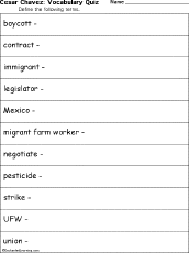 Chavez Vocabulary Quiz