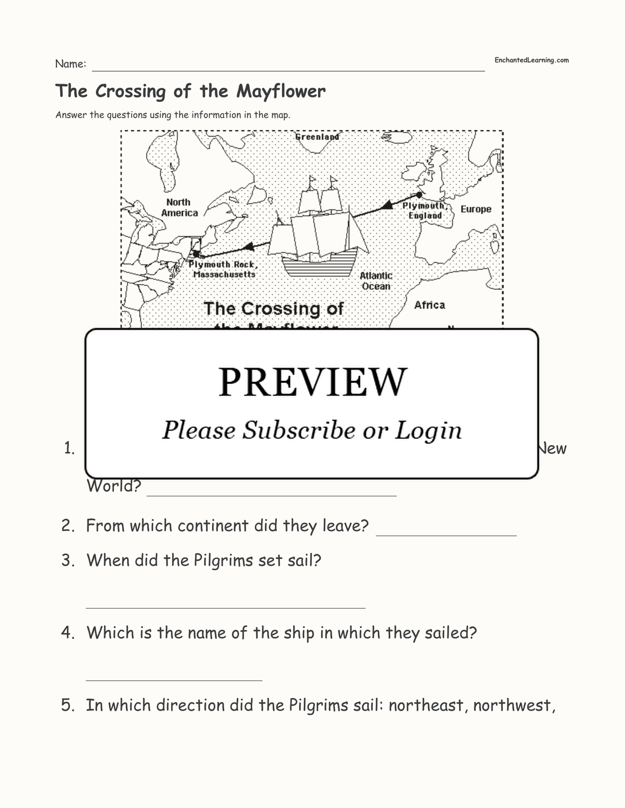 Mayflower Quiz Enchanted Learning