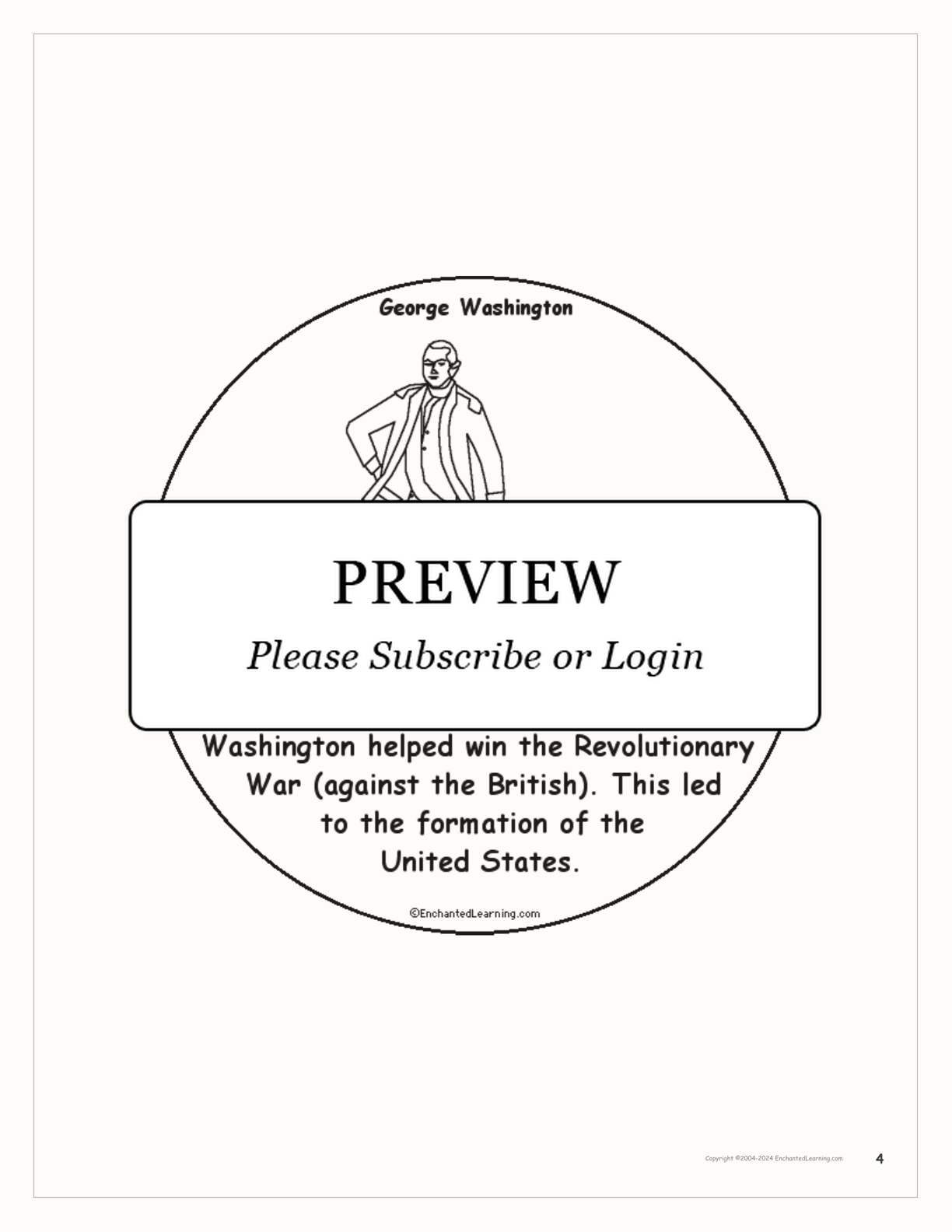 George Washington Printable Book interactive worksheet page 4