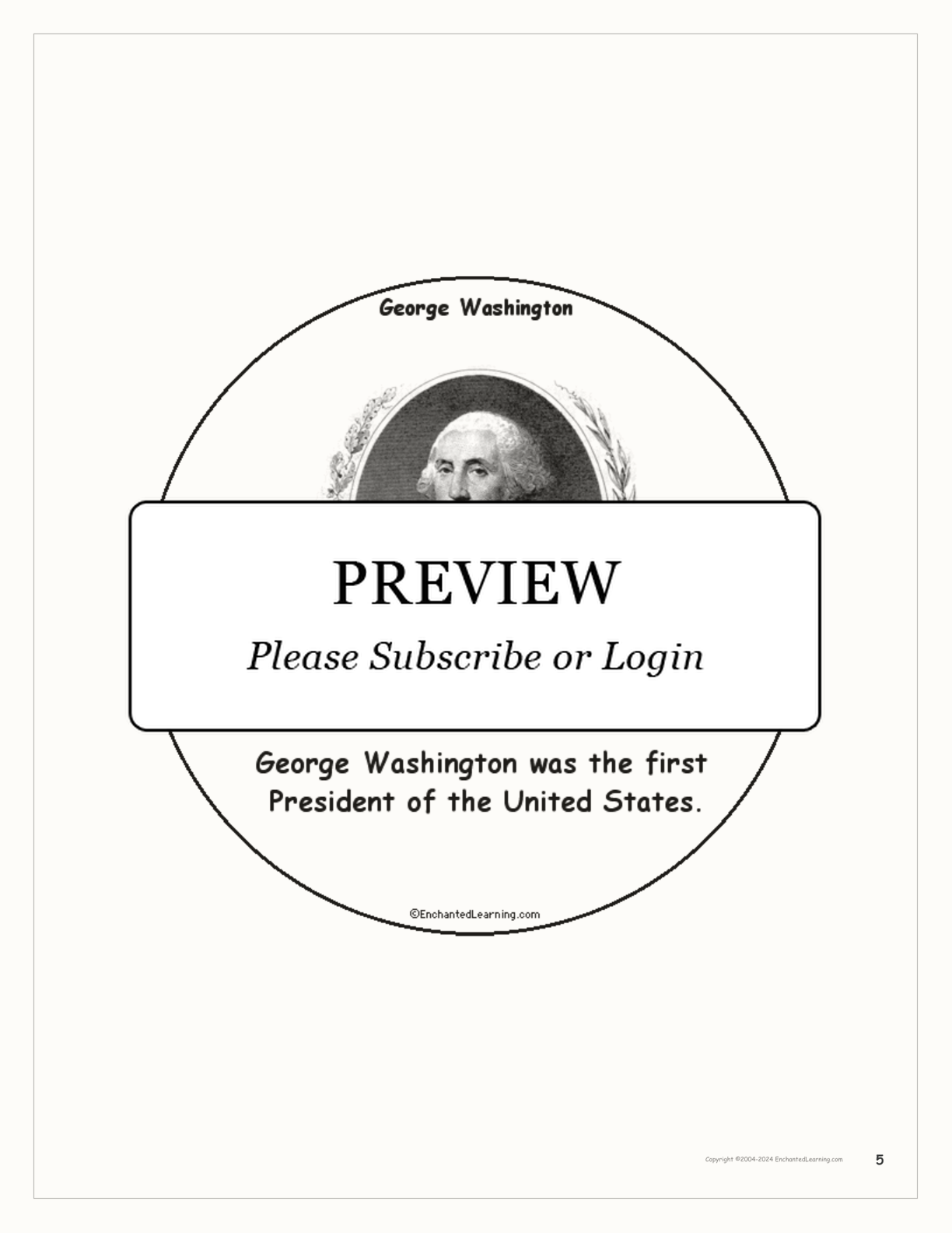 George Washington Printable Book interactive worksheet page 5