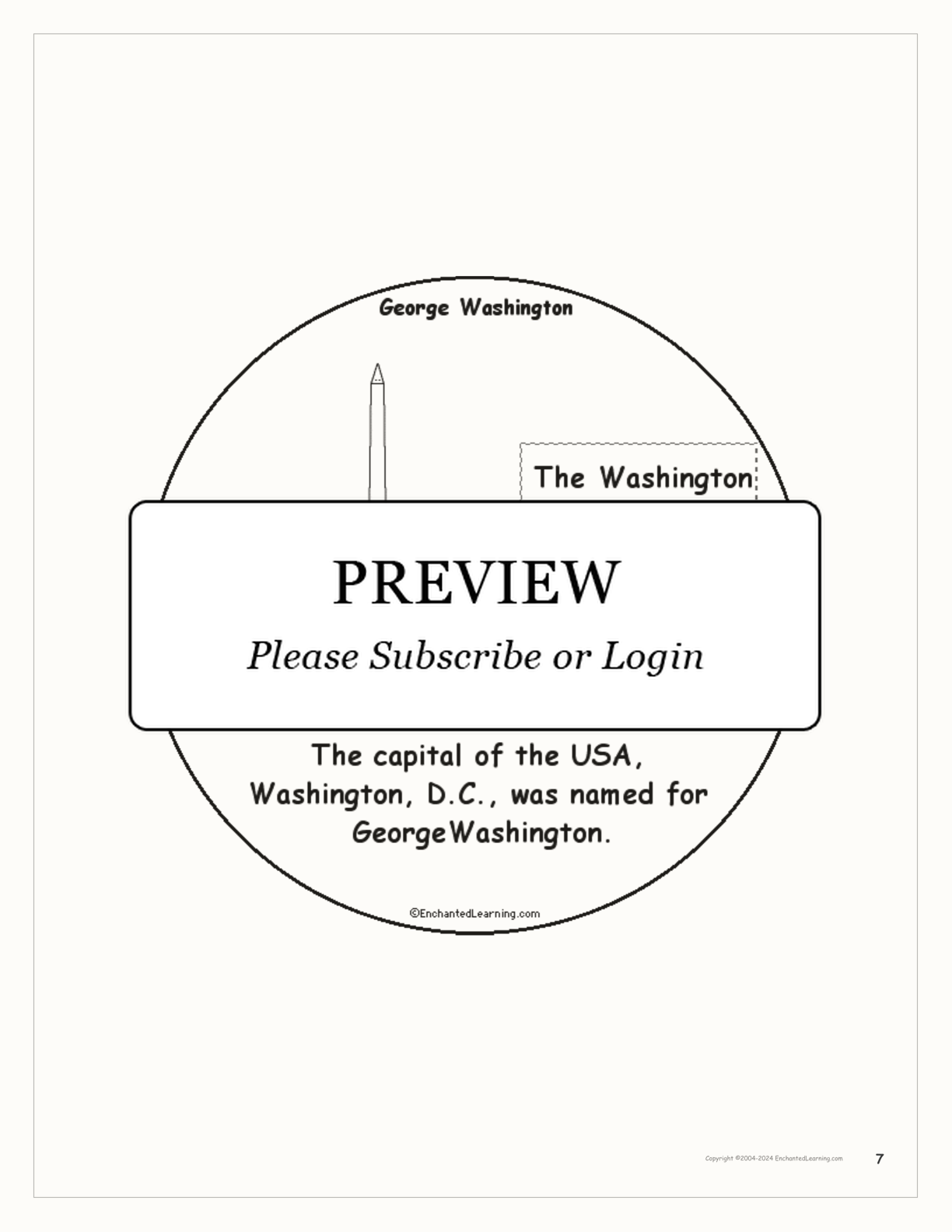 George Washington Printable Book interactive worksheet page 7