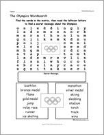 The Olympics Wordsearch